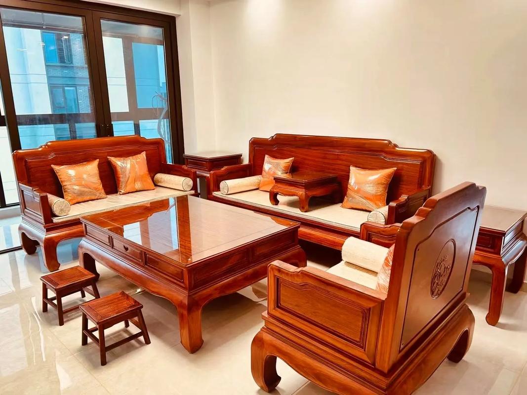 大平層,配上大果紫檀家具,增光添彩#精品紅木 #紅木家具客廳