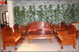 供應(yīng)浙江金華東陽(yáng)橫店紅木非洲黃花梨雙龍沙發(fā) 傳統(tǒng)工藝與現(xiàn)代家居的完美融合